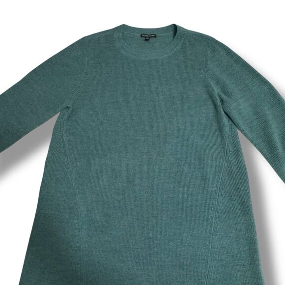 Eileen Fisher 100% Merino Wool Sweater Dress Mini Above Knee Size Large - Picture 2 of 10
